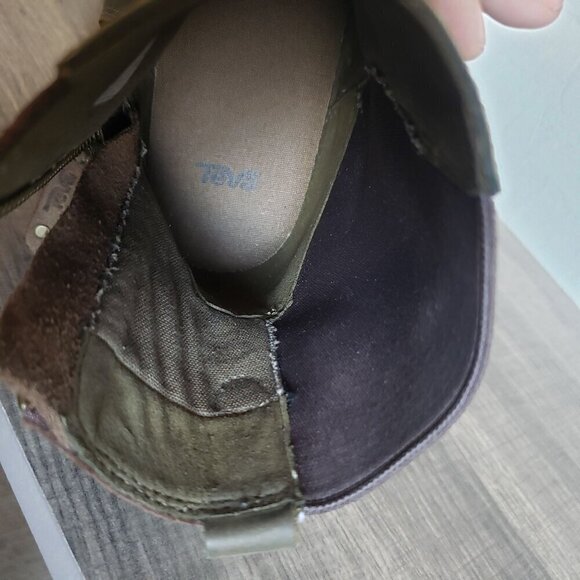 Teva Ellery Ankle Waterproof Distressed Leather Boots Olive Green Sz Women's 6.5 - Picture 10 of 12